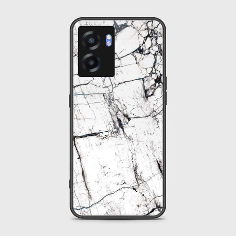 Realme Narzo 50 5G Cover- White Marble Series 2 - HQ Ultra Shine Premium Infinity Glass Soft Silicon Borders Case