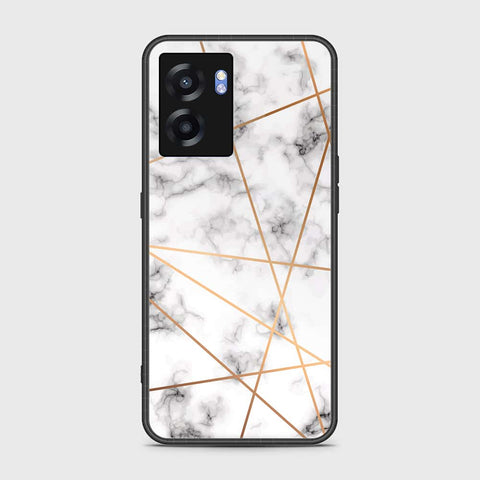 Oppo A77 5G Cover- White Marble Series 2 - HQ Ultra Shine Premium Infinity Glass Soft Silicon Borders Case