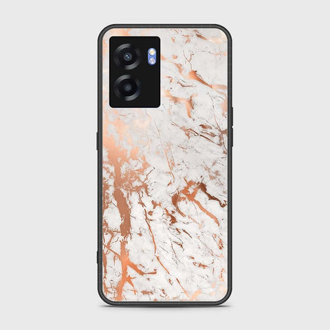 Oppo A77 5G Cover- White Marble Series 2 - HQ Ultra Shine Premium Infinity Glass Soft Silicon Borders Case