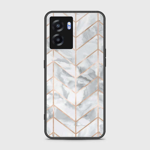 OnePlus Nord N300 Cover- White Marble Series 2 - HQ Ultra Shine Premium Infinity Glass Soft Silicon Borders Case