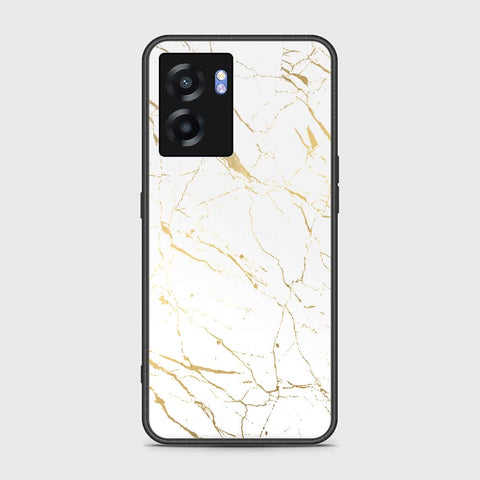 Oppo A77 5G Cover- White Marble Series 2 - HQ Ultra Shine Premium Infinity Glass Soft Silicon Borders Case