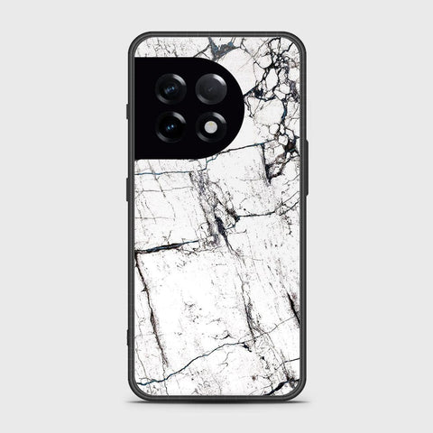 OnePlus 11R Cover- White Marble Series 2 - HQ Ultra Shine Premium Infinity Glass Soft Silicon Borders Case