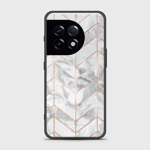 OnePlus 11R Cover- White Marble Series 2 - HQ Ultra Shine Premium Infinity Glass Soft Silicon Borders Case