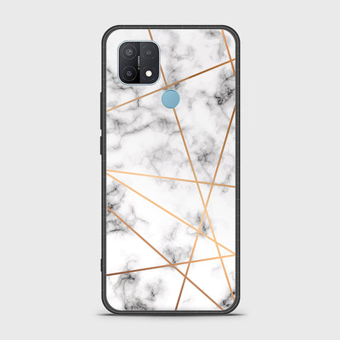 Oppo A35 Cover- White Marble Series 2 - HQ Ultra Shine Premium Infinity Glass Soft Silicon Borders Case