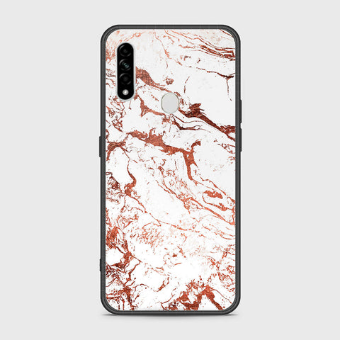 Oppo A8 Cover- White Marble Series 2 - HQ Ultra Shine Premium Infinity Glass Soft Silicon Borders Case