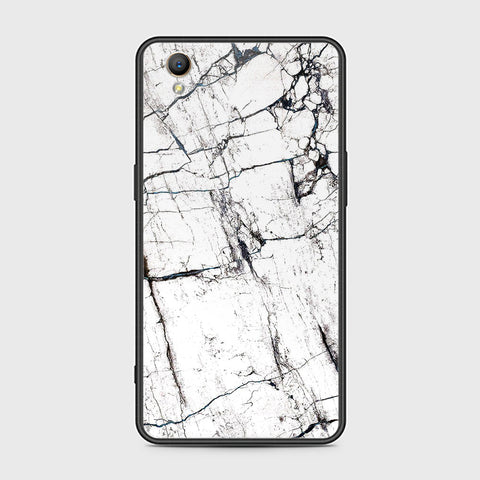 Oppo A37 Cover- White Marble Series 2 - HQ Ultra Shine Premium Infinity Glass Soft Silicon Borders Case