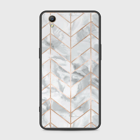 Oppo A37 Cover- White Marble Series 2 - HQ Ultra Shine Premium Infinity Glass Soft Silicon Borders Case
