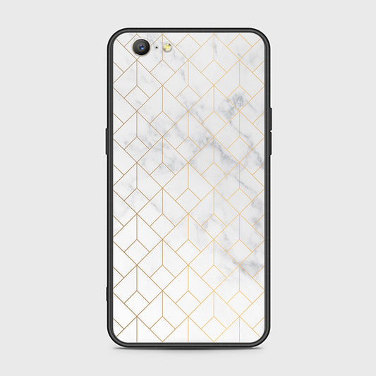 Oppo A57 Cover- White Marble Series 2 - HQ Ultra Shine Premium Infinity Glass Soft Silicon Borders Case