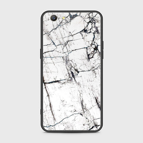 Oppo A57 Cover- White Marble Series 2 - HQ Ultra Shine Premium Infinity Glass Soft Silicon Borders Case