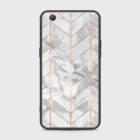 Oppo A57 Cover- White Marble Series 2 - HQ Ultra Shine Premium Infinity Glass Soft Silicon Borders Case