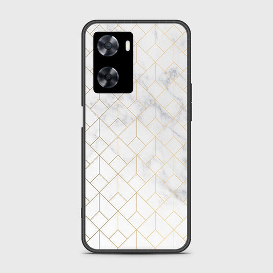 Oppo A57s Cover- White Marble Series 2 - HQ Ultra Shine Premium Infinity Glass Soft Silicon Borders Case