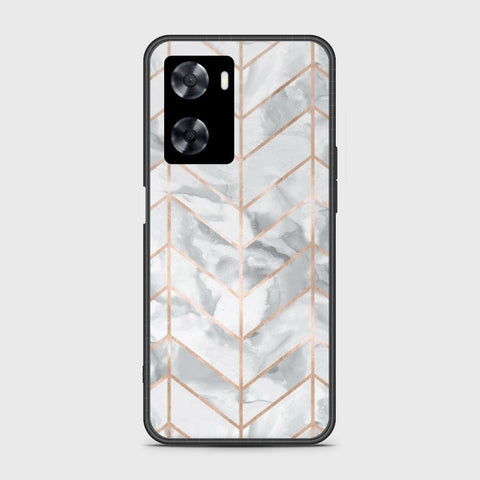 OnePlus Nord N20 SE Cover- White Marble Series 2 - HQ Ultra Shine Premium Infinity Glass Soft Silicon Borders Case