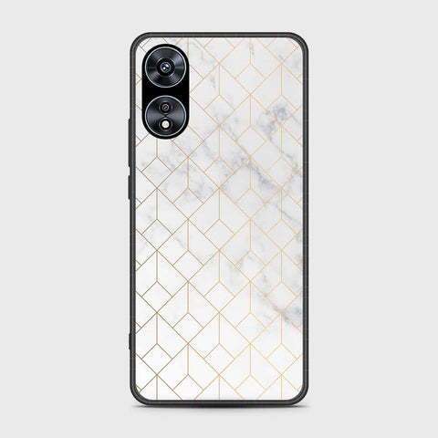 Oppo A58 4G Cover- White Marble Series 2 - HQ Ultra Shine Premium Infinity Glass Soft Silicon Borders Case