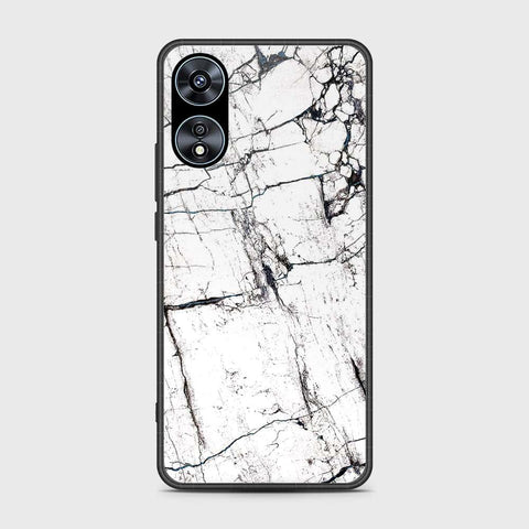 Oppo A58 4G Cover- White Marble Series 2 - HQ Ultra Shine Premium Infinity Glass Soft Silicon Borders Case