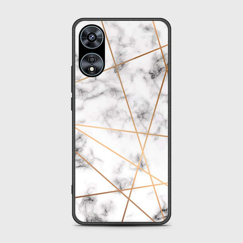 Oppo A58 4G Cover- White Marble Series 2 - HQ Ultra Shine Premium Infinity Glass Soft Silicon Borders Case