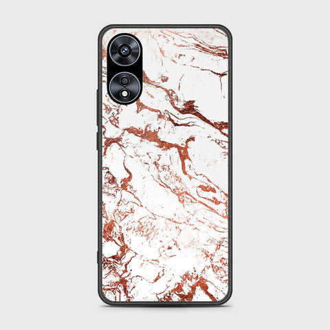 Oppo A58 4G Cover- White Marble Series 2 - HQ Ultra Shine Premium Infinity Glass Soft Silicon Borders Case