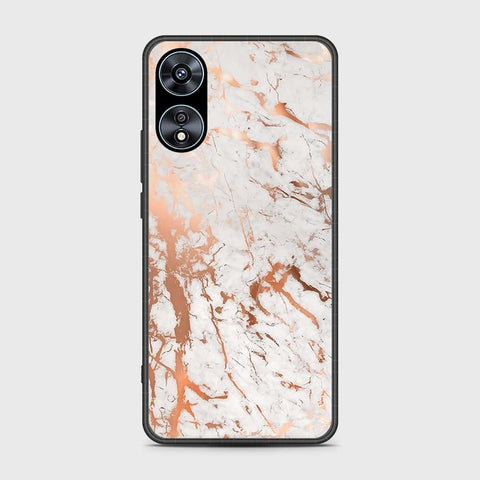 Oppo A58 4G Cover- White Marble Series 2 - HQ Ultra Shine Premium Infinity Glass Soft Silicon Borders Case