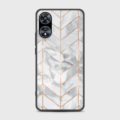 Oppo A58 4G Cover- White Marble Series 2 - HQ Ultra Shine Premium Infinity Glass Soft Silicon Borders Case