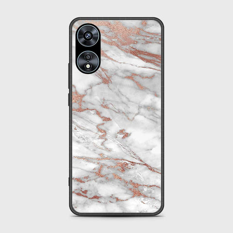 Oppo A58 4G Cover- White Marble Series 2 - HQ Ultra Shine Premium Infinity Glass Soft Silicon Borders Case