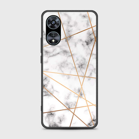 Oppo A97 5G Cover- White Marble Series 2 - HQ Ultra Shine Premium Infinity Glass Soft Silicon Borders Case