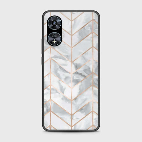 Oppo A97 5G Cover- White Marble Series 2 - HQ Ultra Shine Premium Infinity Glass Soft Silicon Borders Case