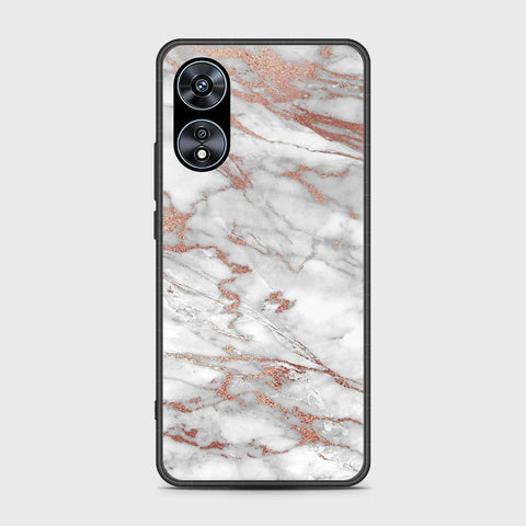 Oppo A97 5G Cover- White Marble Series 2 - HQ Ultra Shine Premium Infinity Glass Soft Silicon Borders Case
