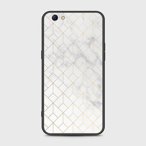 Oppo F3 Plus Cover- White Marble Series 2 - HQ Ultra Shine Premium Infinity Glass Soft Silicon Borders Case