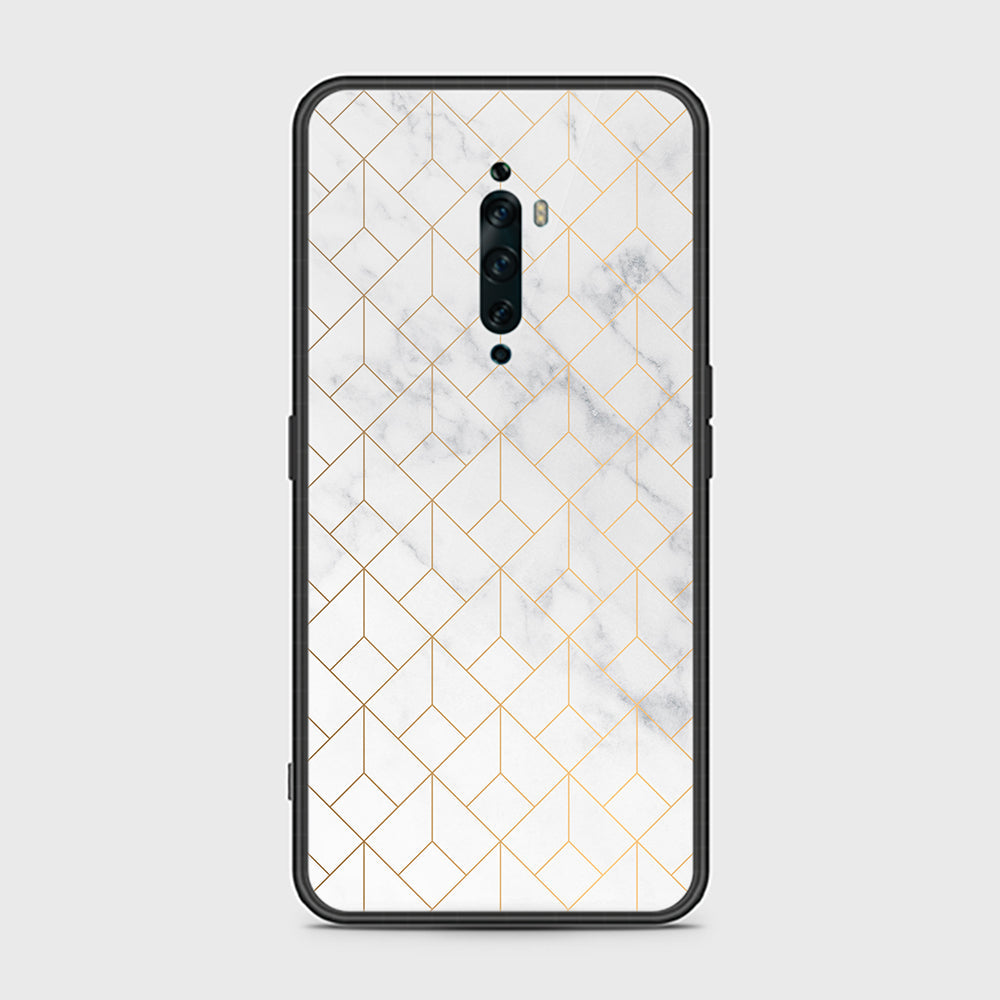 Oppo Reno 2Z Cover- White Marble Series 2 - HQ Ultra Shine Premium Infinity Glass Soft Silicon Borders Case