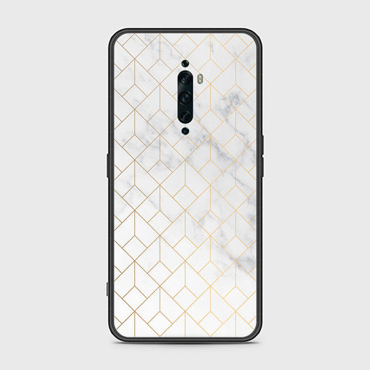 Oppo Reno 2Z Cover- White Marble Series 2 - HQ Ultra Shine Premium Infinity Glass Soft Silicon Borders Case