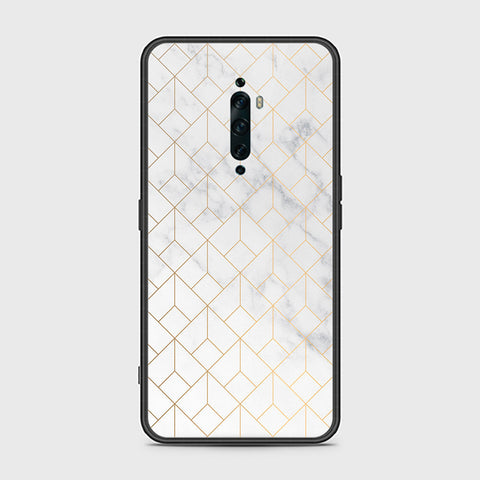 Oppo Reno 2Z Cover- White Marble Series 2 - HQ Ultra Shine Premium Infinity Glass Soft Silicon Borders Case