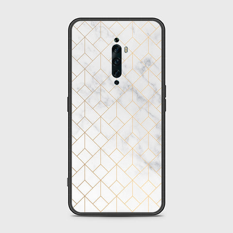 Oppo Reno 2F Cover- White Marble Series 2 - HQ Ultra Shine Premium Infinity Glass Soft Silicon Borders Case