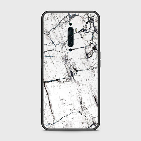 Oppo Reno 2F Cover- White Marble Series 2 - HQ Ultra Shine Premium Infinity Glass Soft Silicon Borders Case