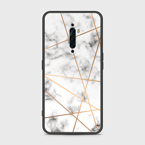 Oppo Reno 2F Cover- White Marble Series 2 - HQ Ultra Shine Premium Infinity Glass Soft Silicon Borders Case