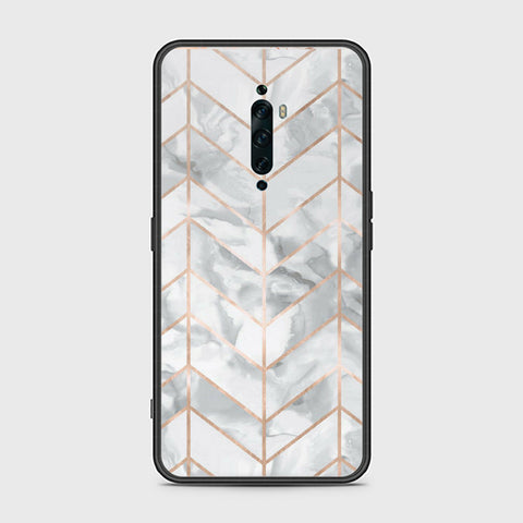 Oppo Reno 2F Cover- White Marble Series 2 - HQ Ultra Shine Premium Infinity Glass Soft Silicon Borders Case