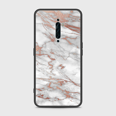 Oppo Reno 2F Cover- White Marble Series 2 - HQ Ultra Shine Premium Infinity Glass Soft Silicon Borders Case