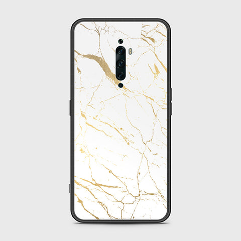 Oppo Reno 2F Cover- White Marble Series 2 - HQ Ultra Shine Premium Infinity Glass Soft Silicon Borders Case