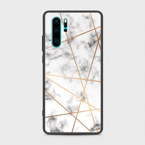 Huawei P30 Pro Cover - White Marble Series 2 - HQ Ultra Shine Premium Infinity Glass Soft Silicon Borders Case