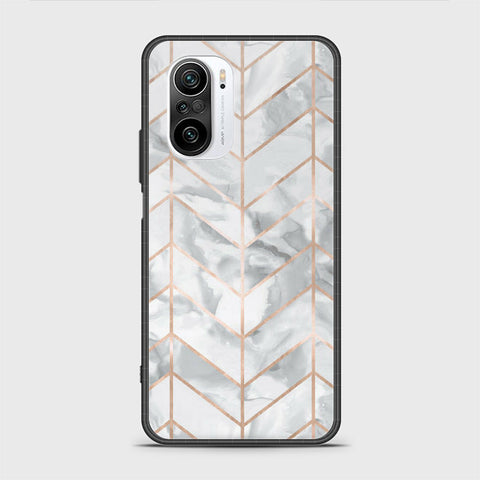 Xiaomi Redmi K40 Pro Cover - White Marble Series 2 - HQ Ultra Shine Premium Infinity Glass Soft Silicon Borders Case