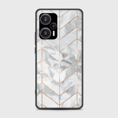 Xiaomi Redmi Note 12 Turbo  Cover- White Marble Series 2 - HQ Ultra Shine Premium Infinity Glass Soft Silicon Borders Case