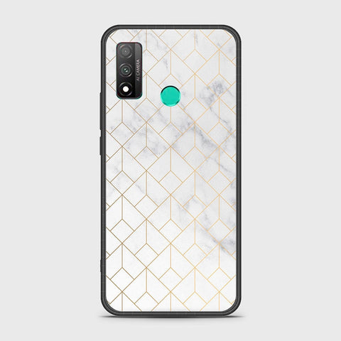 Huawei P smart 2020 Cover - White Marble Series 2 - HQ Ultra Shine Premium Infinity Glass Soft Silicon Borders Case