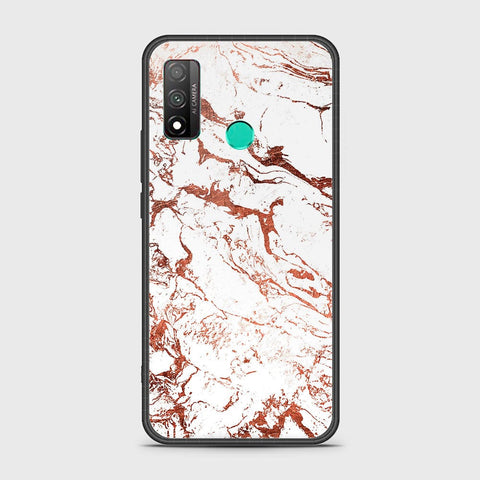 Huawei P smart 2020 Cover - White Marble Series 2 - HQ Ultra Shine Premium Infinity Glass Soft Silicon Borders Case