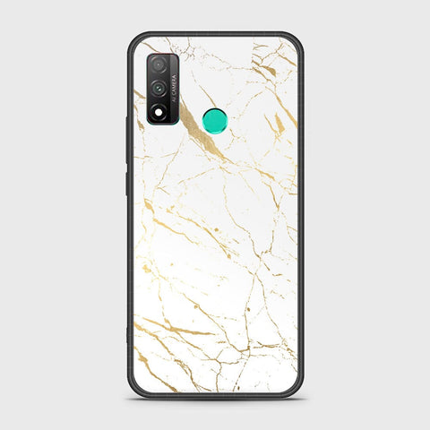 Huawei P smart 2020 Cover - White Marble Series 2 - HQ Ultra Shine Premium Infinity Glass Soft Silicon Borders Case