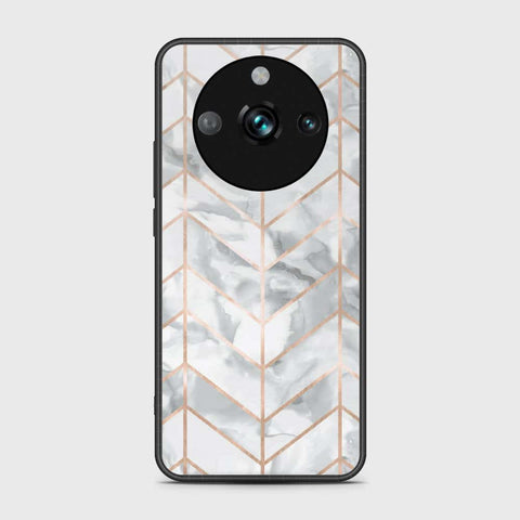 Realme 11 Pro Cover- White Marble Series 2 - HQ Ultra Shine Premium Infinity Glass Soft Silicon Borders Case