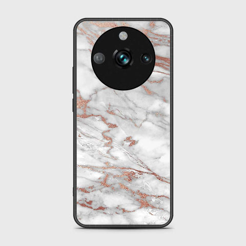 Realme 11 Pro Cover- White Marble Series 2 - HQ Ultra Shine Premium Infinity Glass Soft Silicon Borders Case