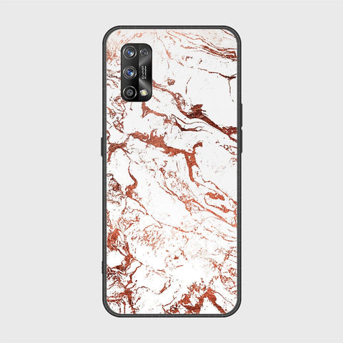 Realme 7 Pro Cover - White Marble Series 2 - HQ Ultra Shine Premium Infinity Glass Soft Silicon Borders Case