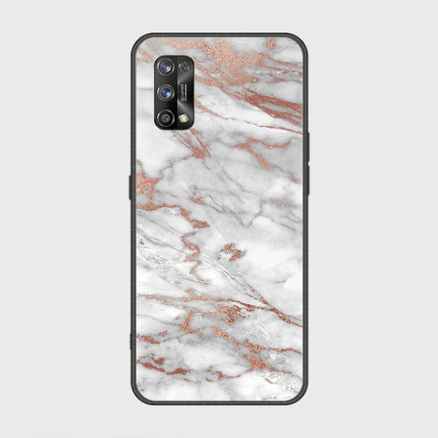 Realme 7 Pro Cover - White Marble Series 2 - HQ Ultra Shine Premium Infinity Glass Soft Silicon Borders Case