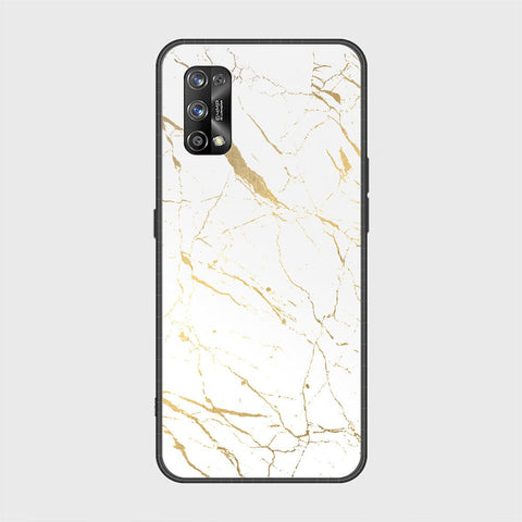 Realme 7 Pro Cover - White Marble Series 2 - HQ Ultra Shine Premium Infinity Glass Soft Silicon Borders Case