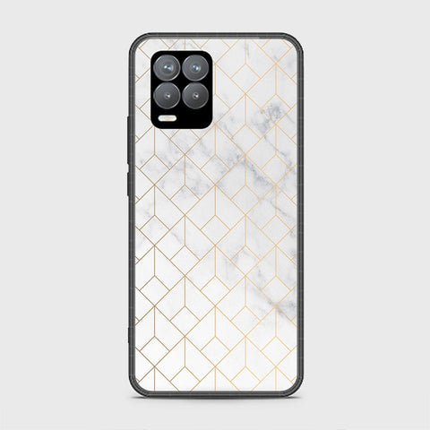 Realme 8 Cover - White Marble Series 2 - HQ Ultra Shine Premium Infinity Glass Soft Silicon Borders Case