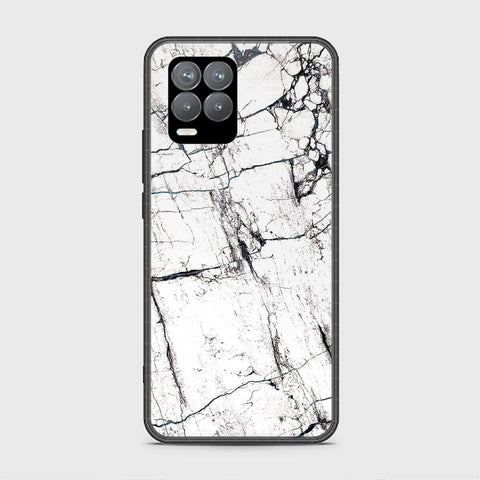 Realme 8 Cover - White Marble Series 2 - HQ Ultra Shine Premium Infinity Glass Soft Silicon Borders Case