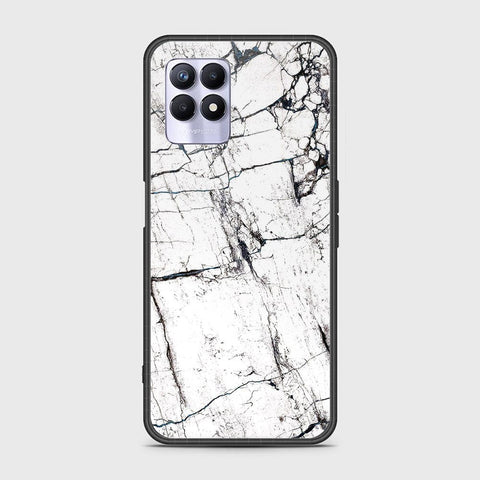 Realme 8i Cover - White Marble Series 2 - HQ Ultra Shine Premium Infinity Glass Soft Silicon Borders Case